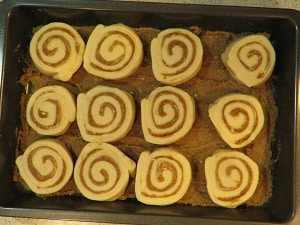 Cannabis Sticky Buns Cut and Spaced on Goo Mix